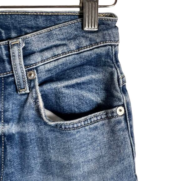 7 For All Mankind Peggi Tapered Straight High Rise Blue Denim Jeans Size 25 - Picture 6 of 15